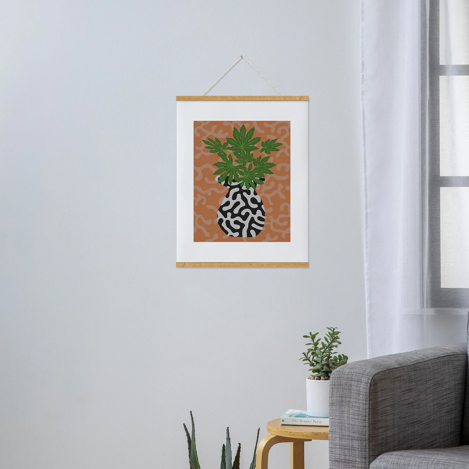 Coco de Paris Green plant retro style 2 Art Print - Image 36