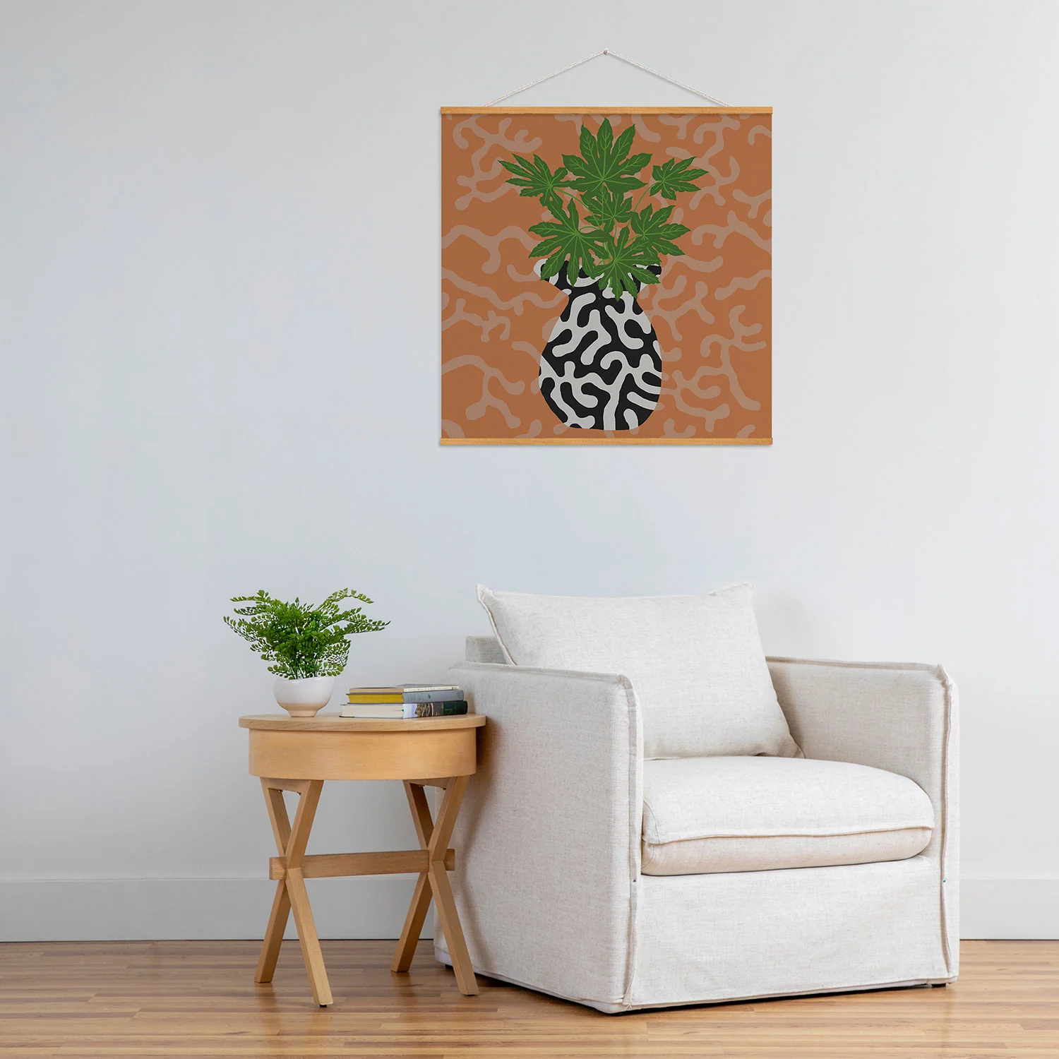 Coco de Paris Green plant retro style 2 Art Print - Image 48