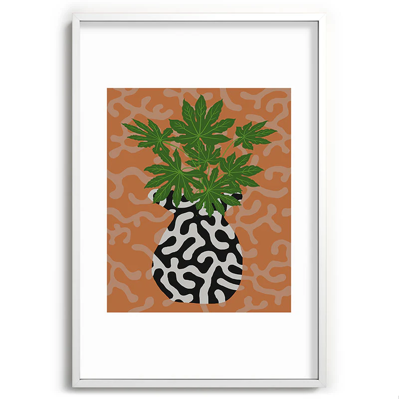 Coco de Paris Green plant retro style 2 Recessed Framing Rectangle - Image 27