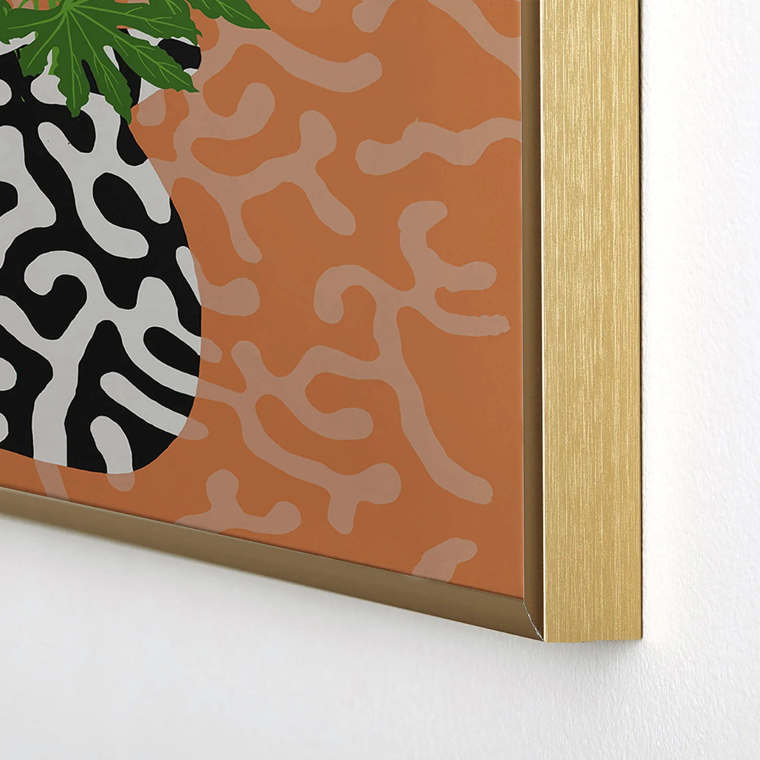 Coco de Paris Green plant retro style 2 Square Metal Framed Art Print - Image 4