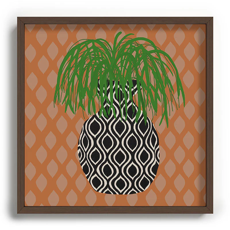 Coco de Paris Green plant retro style 3 Recessed Framing Square - Image 15