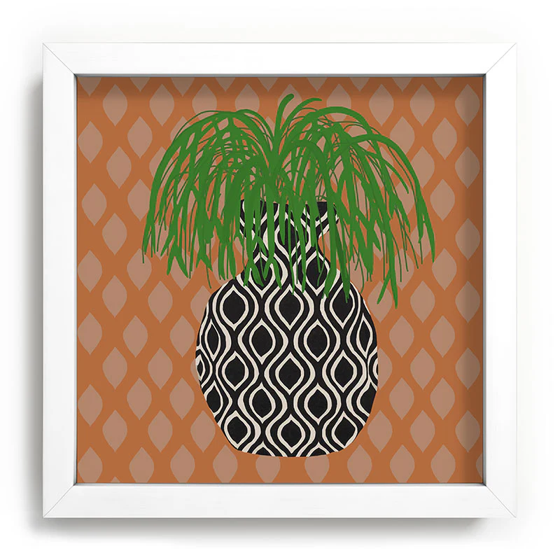 Coco de Paris Green plant retro style 3 Recessed Framing Square - Image 3