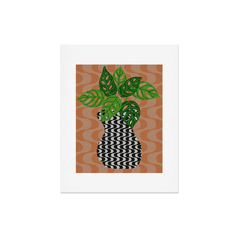 Coco de Paris Green plant retro style 4 Art Print - Image 7