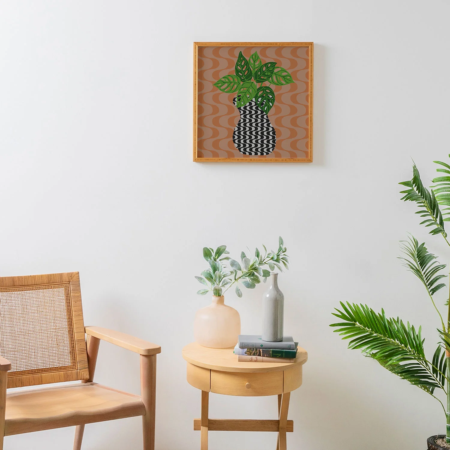 Coco de Paris Green plant retro style 4 Framed Wall Art - Image 4