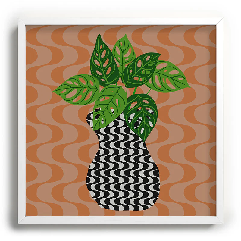 Coco de Paris Green plant retro style 4 Recessed Framing Square - Image 11
