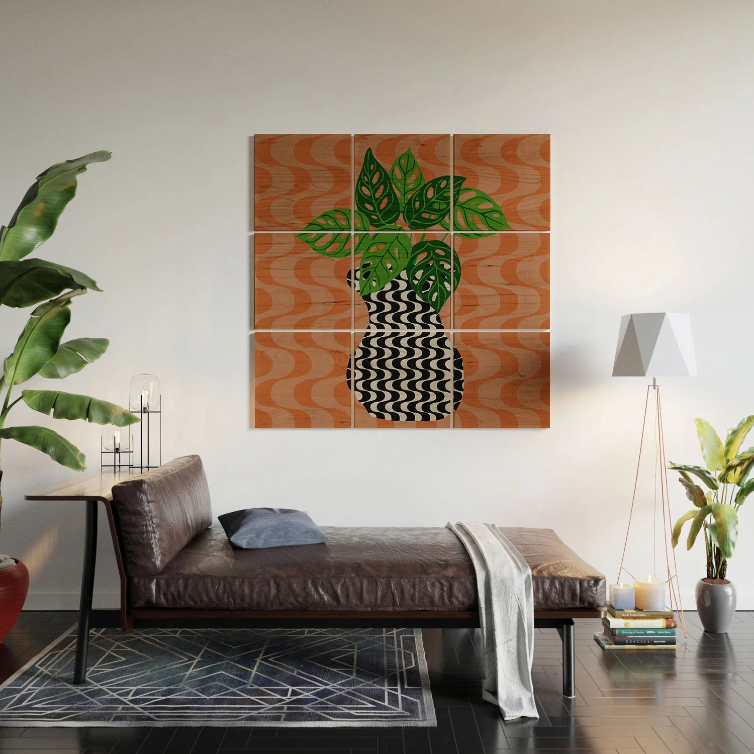 Coco de Paris Green plant retro style 4 Wood Wall Mural - Image 5