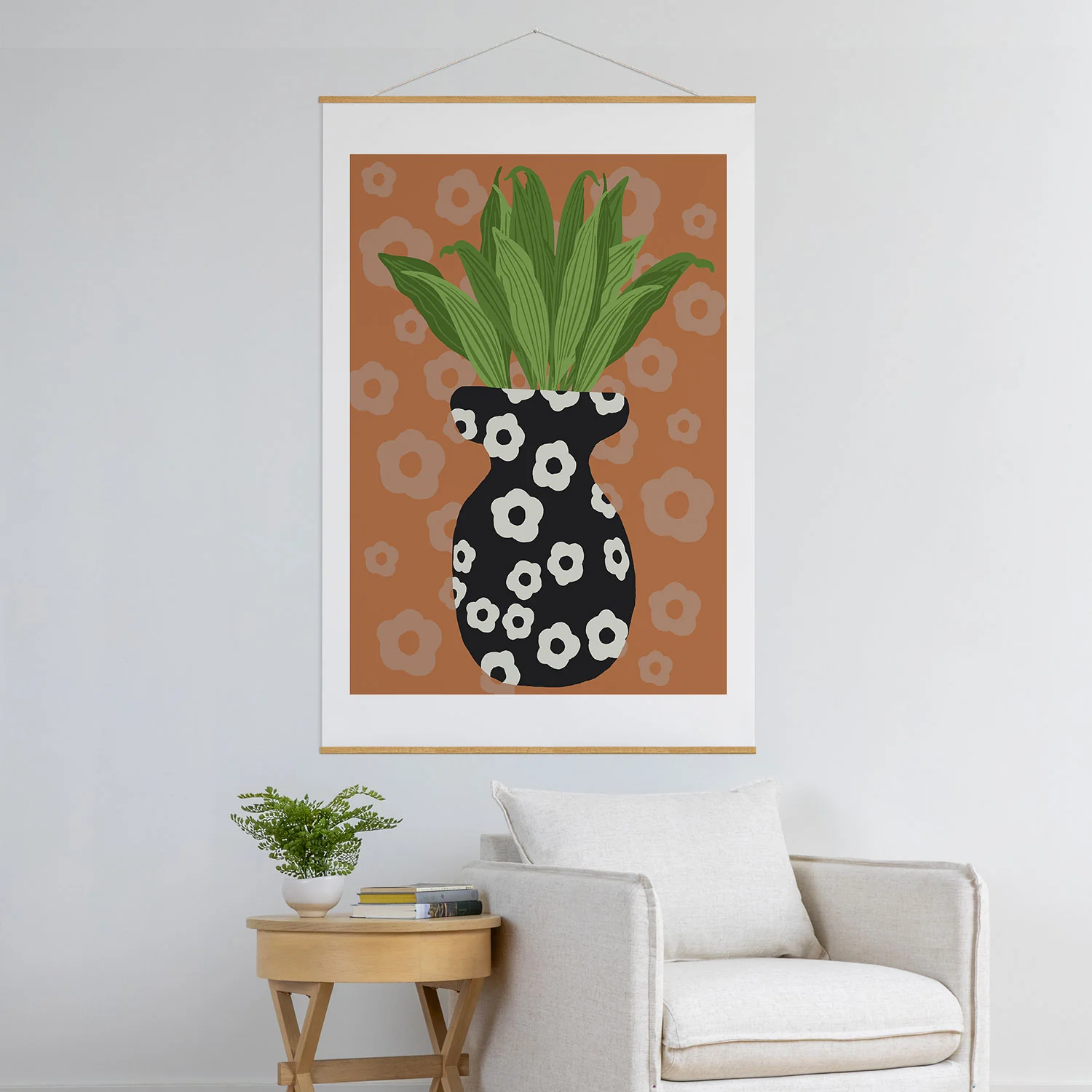 Coco de Paris Green plant retro style 5 Art Print - Image 54