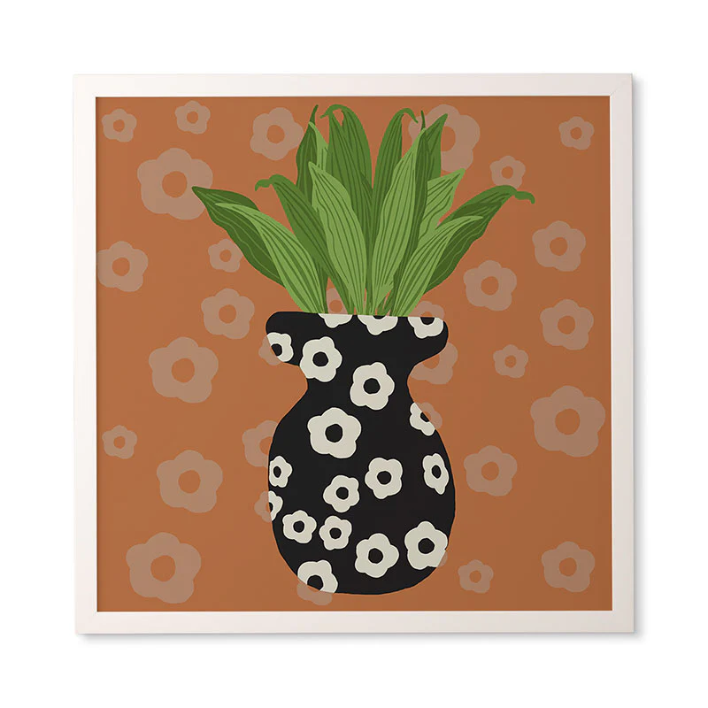 Coco de Paris Green plant retro style 5 Framed Wall Art - Image 17