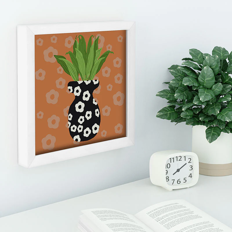 Coco de Paris Green plant retro style 5 Recessed Framing Square - Image 4