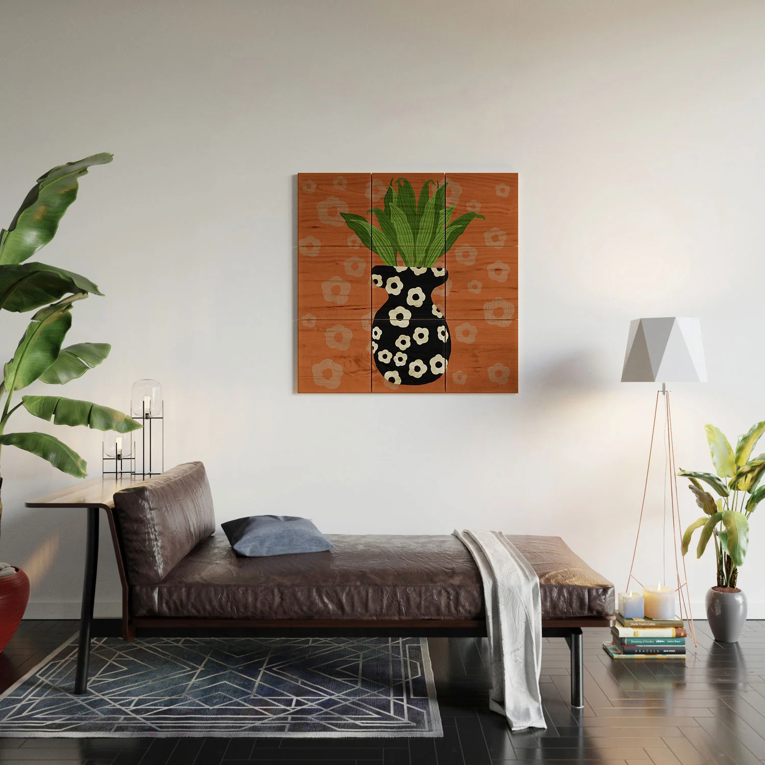 Coco de Paris Green plant retro style 5 Wood Wall Mural - Image 4