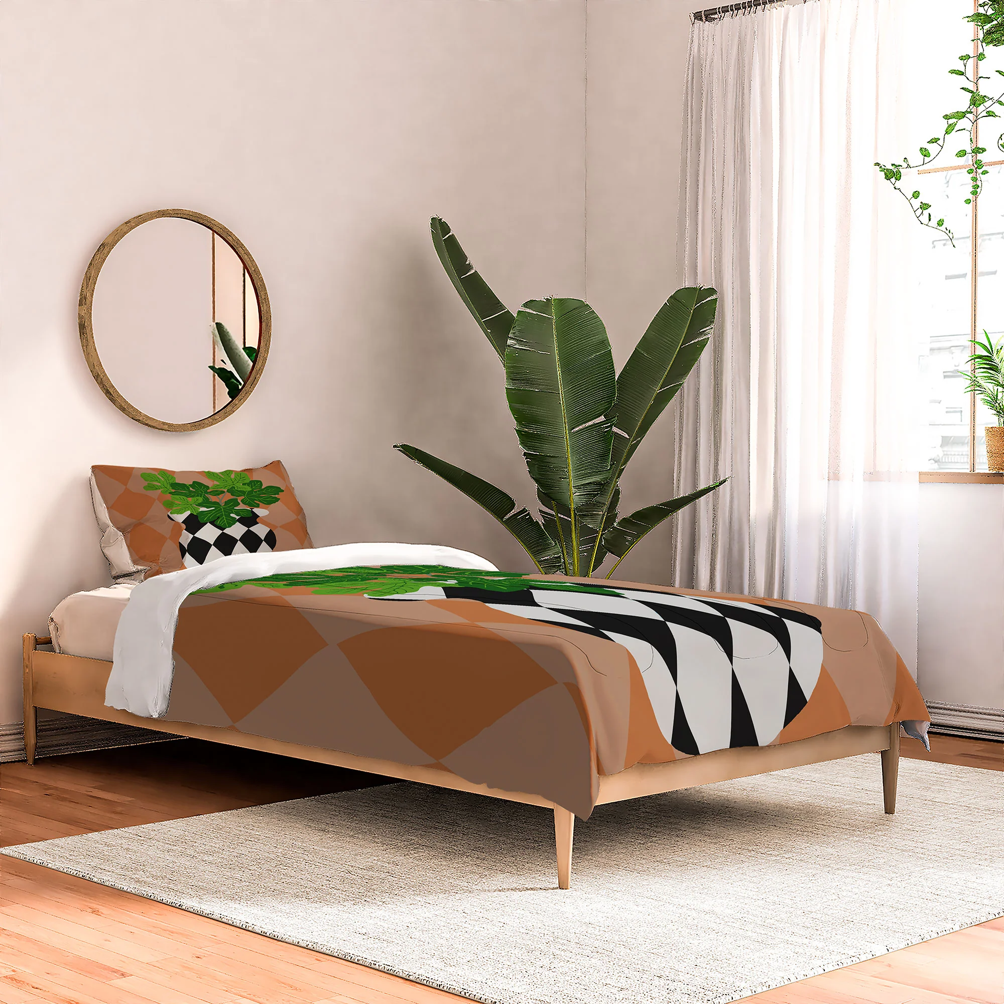 Coco de Paris Green plant retro style 6 Comforter - Image 5