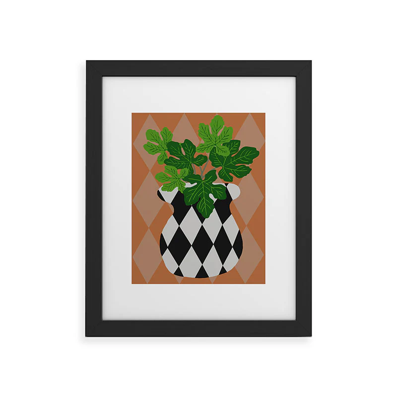 Coco de Paris Green plant retro style 6 Framed Art Print - Image 11