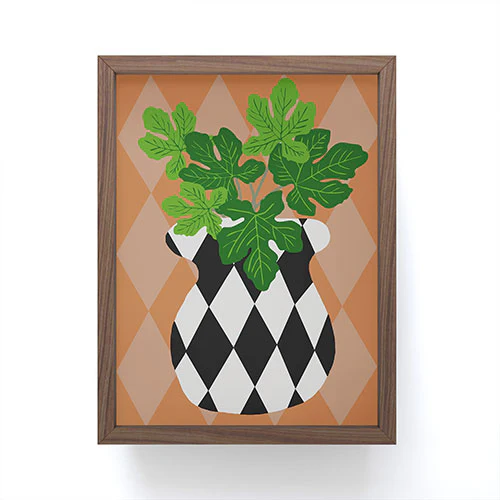Coco de Paris Green plant retro style 6 Framed Mini Art Print - Image 3