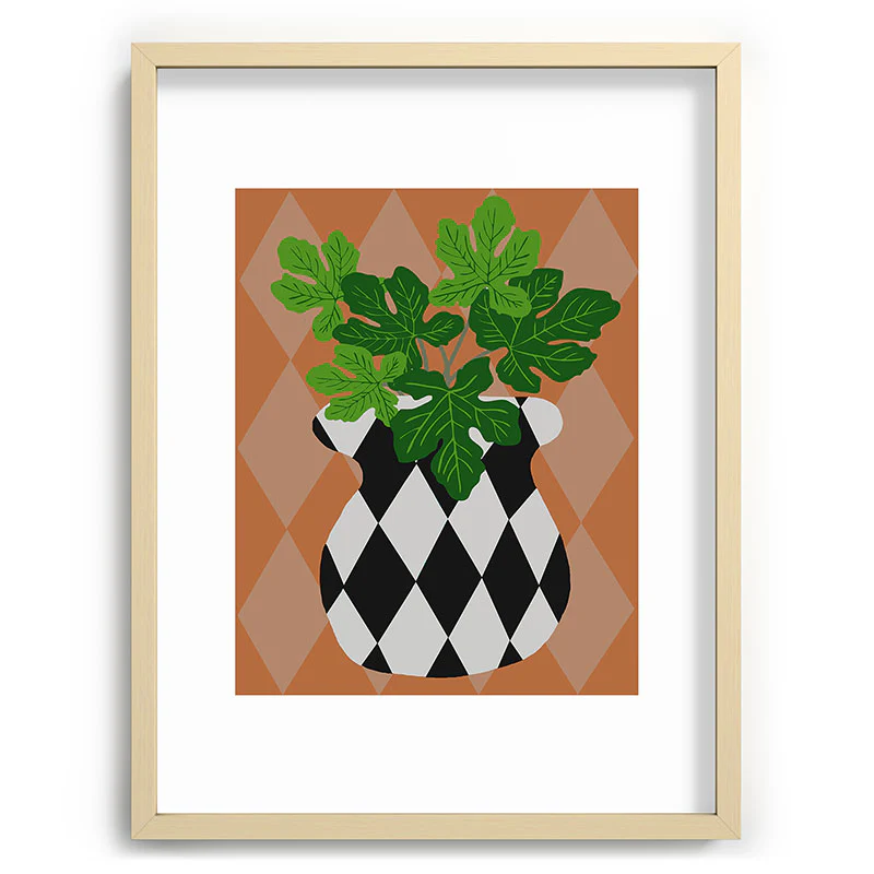 Coco de Paris Green plant retro style 6 Recessed Framing Rectangle - Image 21