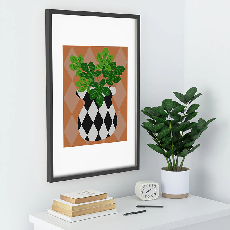 Coco de Paris Green plant retro style 6 Recessed Framing Rectangle - Image 26