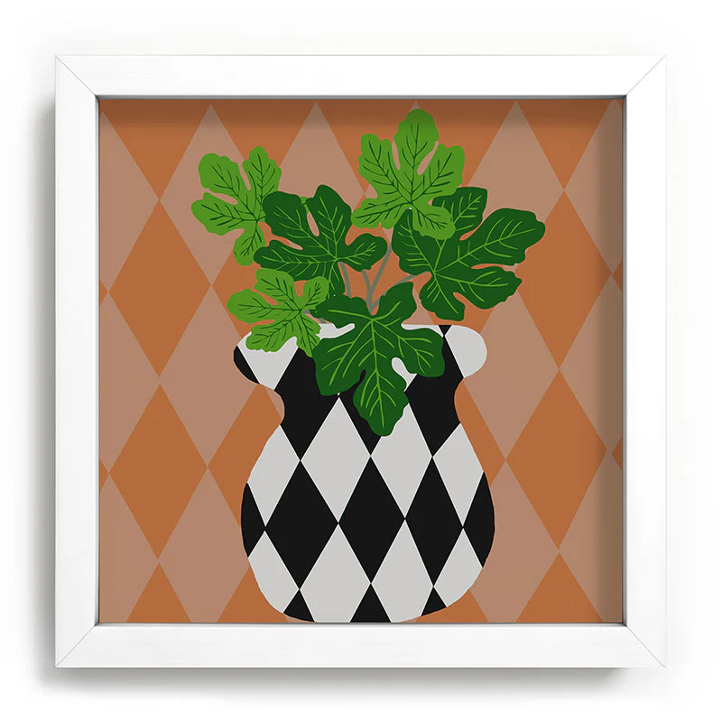 Coco de Paris Green plant retro style 6 Recessed Framing Square - Image 3