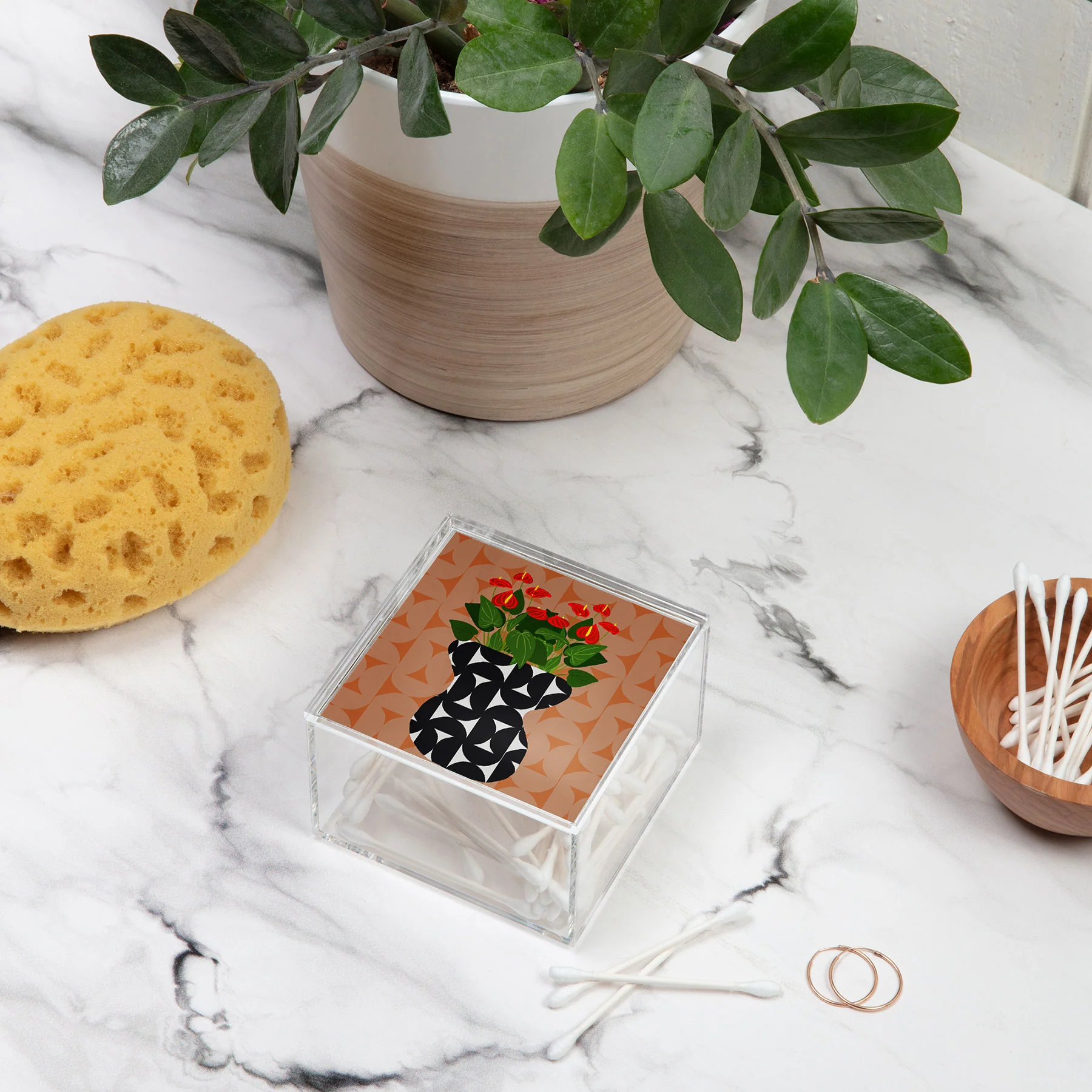 Coco de Paris Green plant retro style 7 Acrylic Box - Image 4