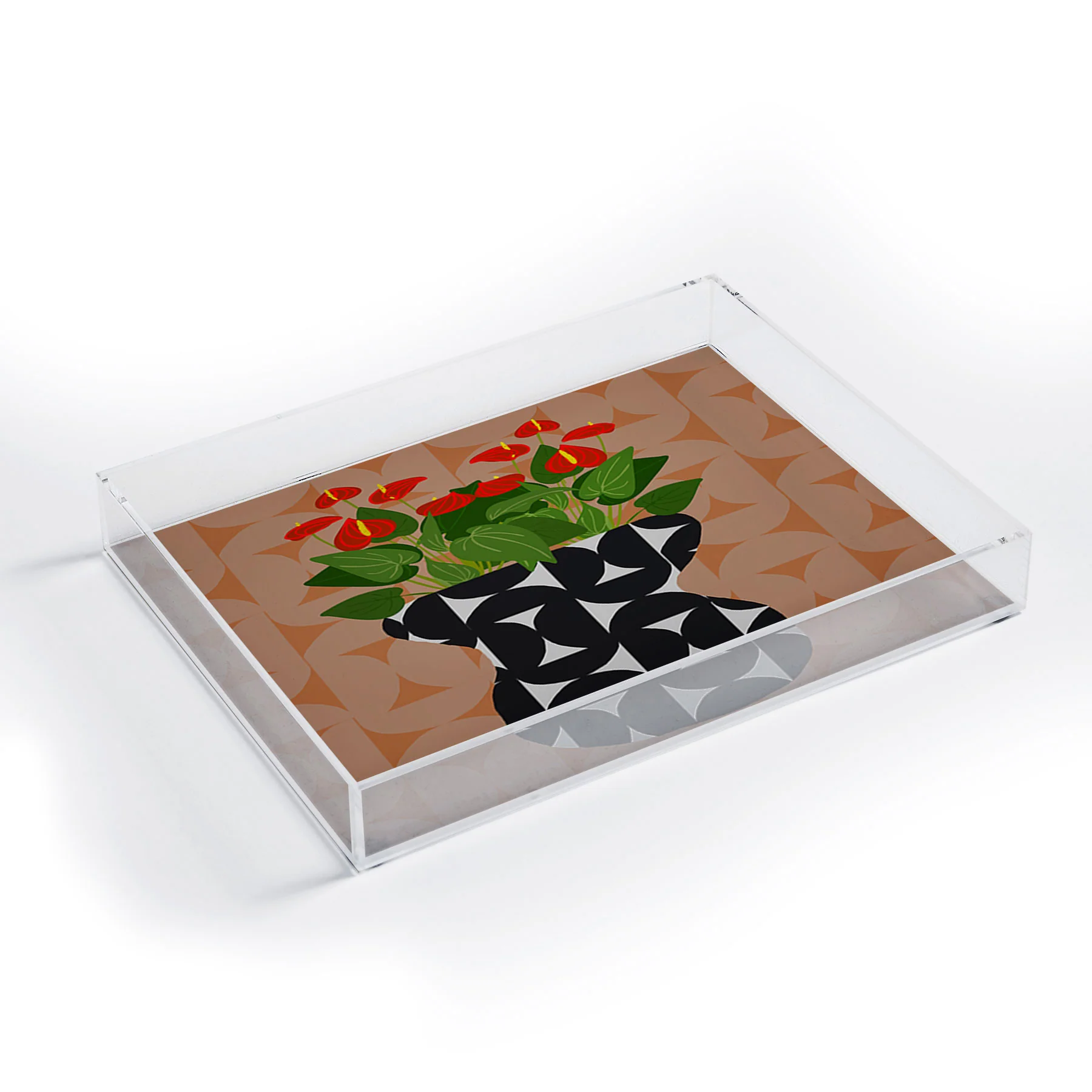 Coco de Paris Green plant retro style 7 Acrylic Tray - Image 3