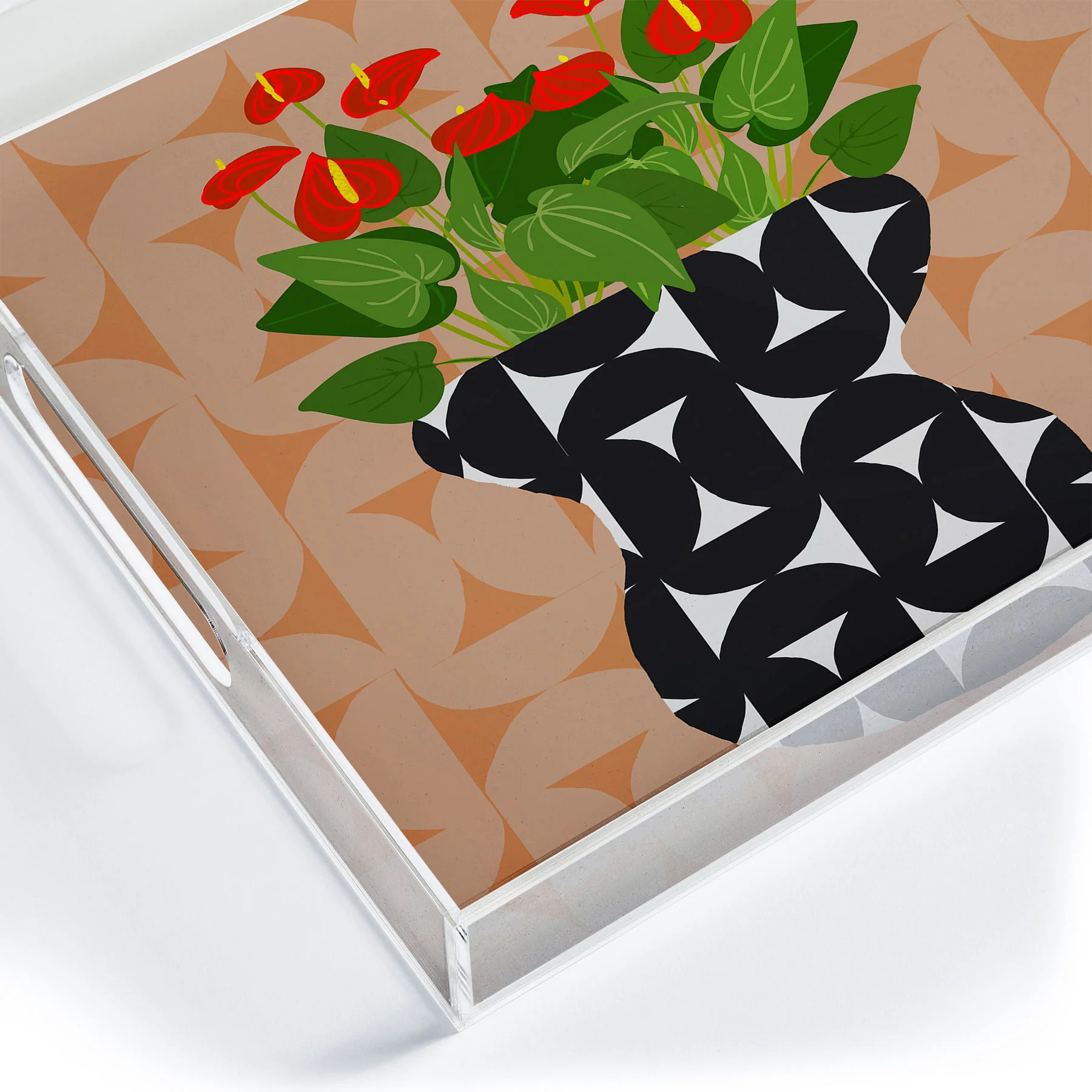 Coco de Paris Green plant retro style 7 Acrylic Tray - Image 8