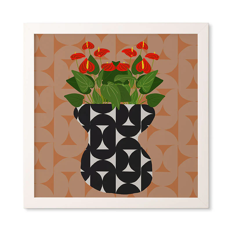 Coco de Paris Green plant retro style 7 Framed Wall Art - Image 15