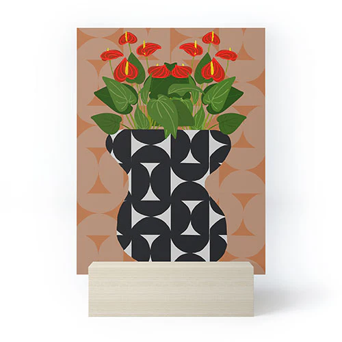Coco de Paris Green plant retro style 7 Mini Art Print