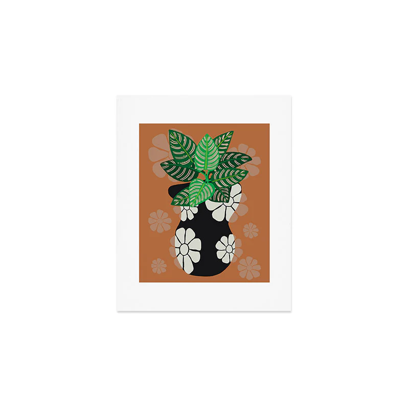 Coco de Paris Green plant retro style 8 Art Print