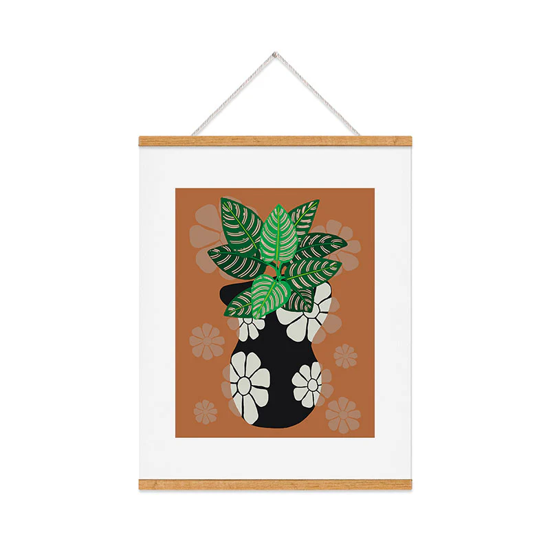 Coco de Paris Green plant retro style 8 Art Print - Image 34