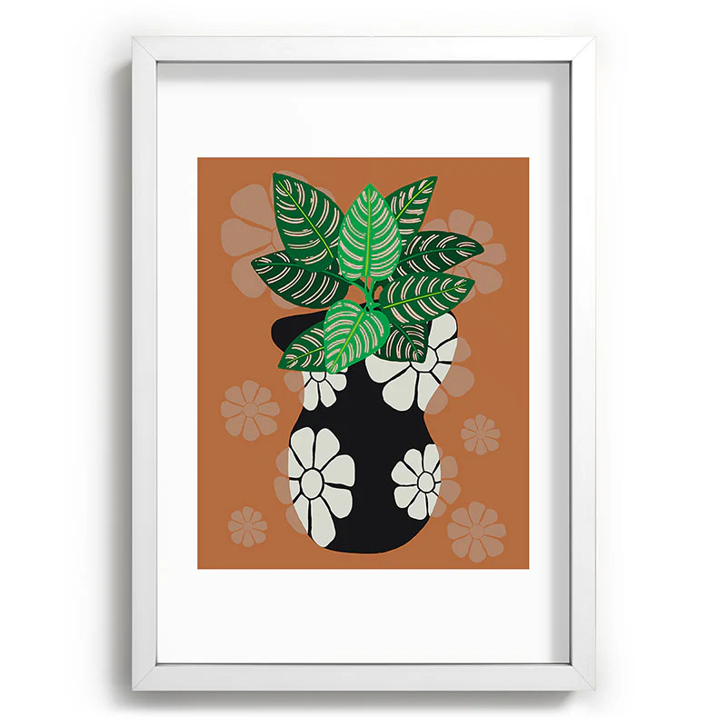 Coco de Paris Green plant retro style 8 Recessed Framing Rectangle - Image 11