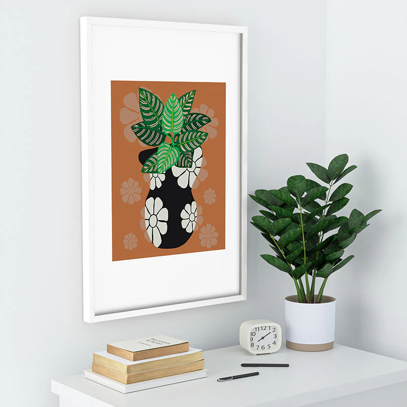 Coco de Paris Green plant retro style 8 Recessed Framing Rectangle - Image 28