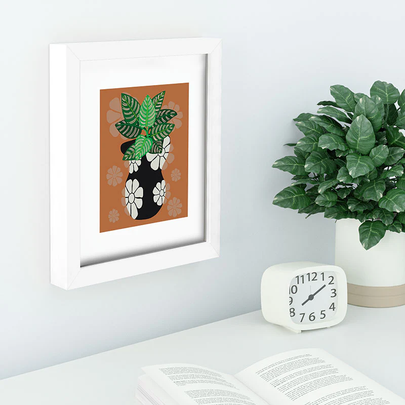 Coco de Paris Green plant retro style 8 Recessed Framing Rectangle - Image 4
