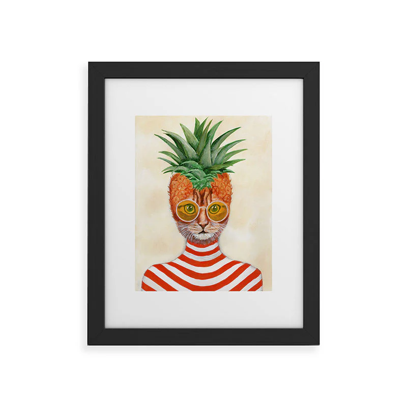 Coco de Paris Pineapple Cat Framed Art Print