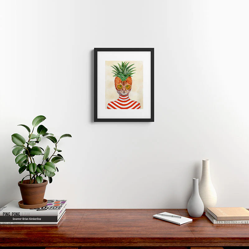 Coco de Paris Pineapple Cat Framed Art Print - Image 32