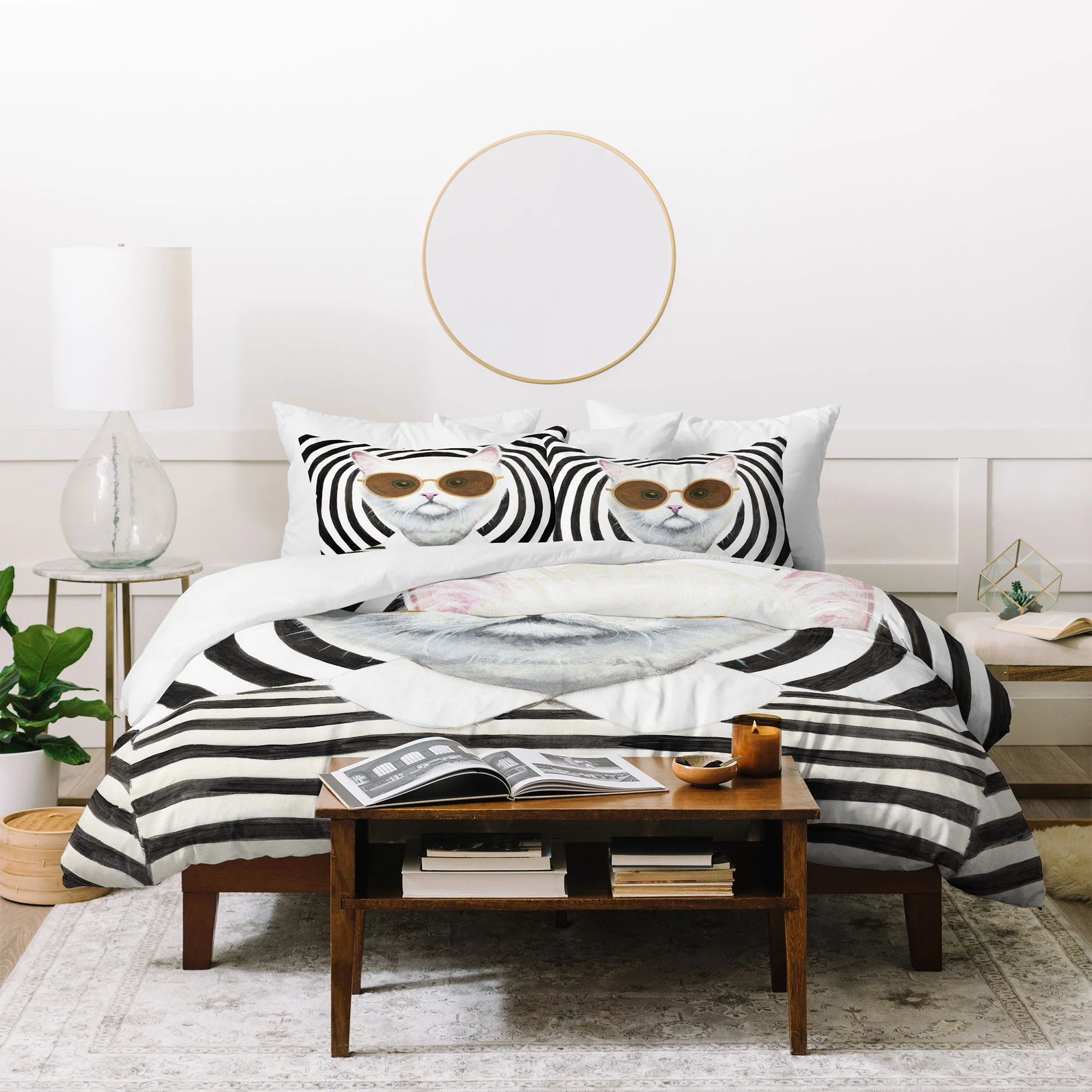 Coco de Paris Stripy Cat Duvet Cover - Image 52