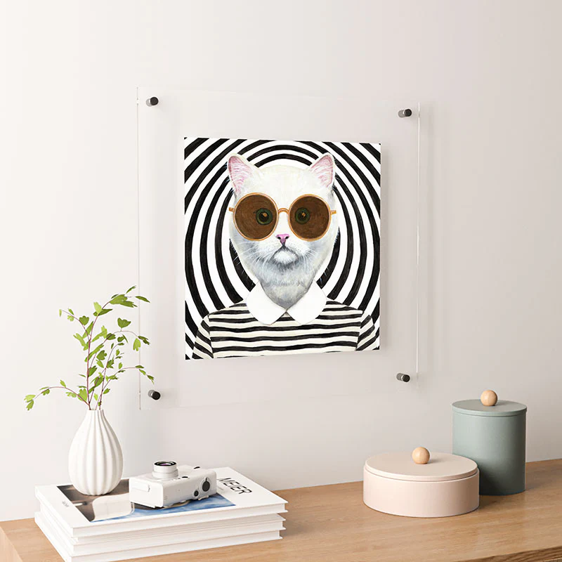 Coco de Paris Stripy Cat Floating Acrylic Print - Image 30