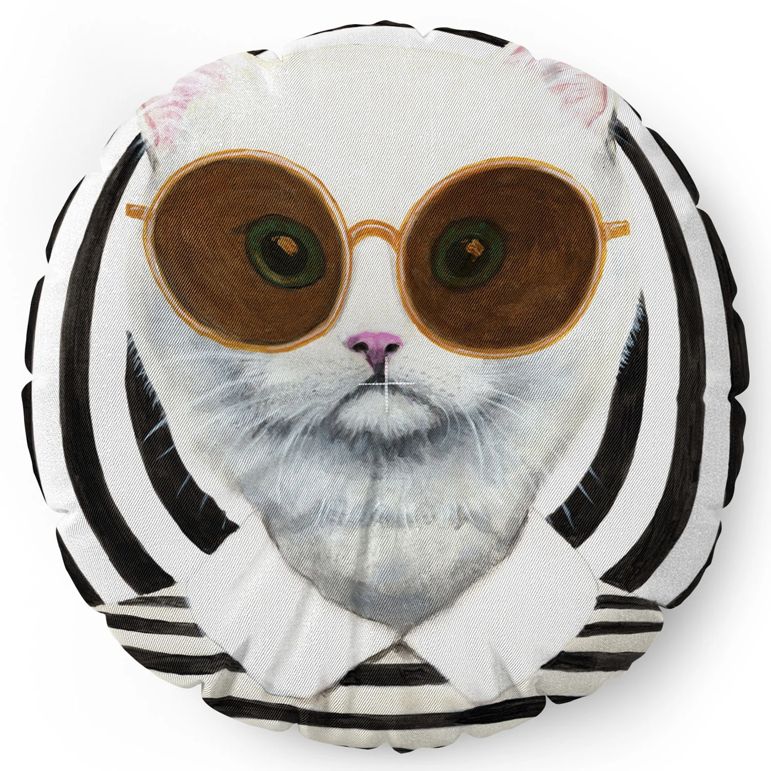 Coco de Paris Stripy Cat Floor Pillow Round - Image 4