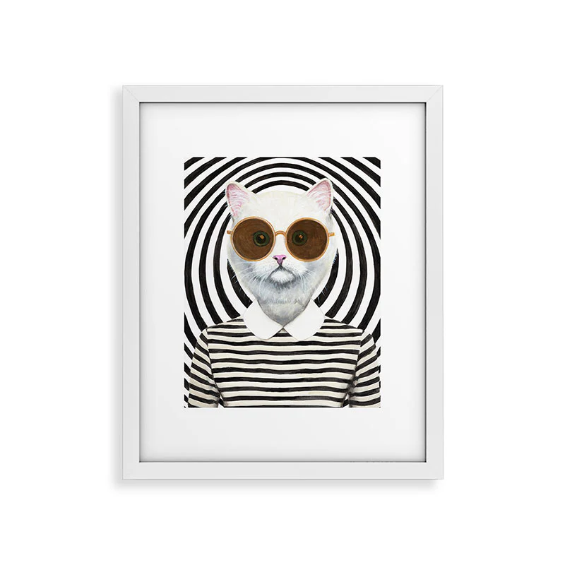 Coco de Paris Stripy Cat Framed Art Print - Image 47