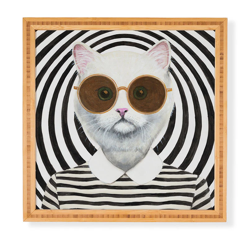 Coco de Paris Stripy Cat Framed Wall Art