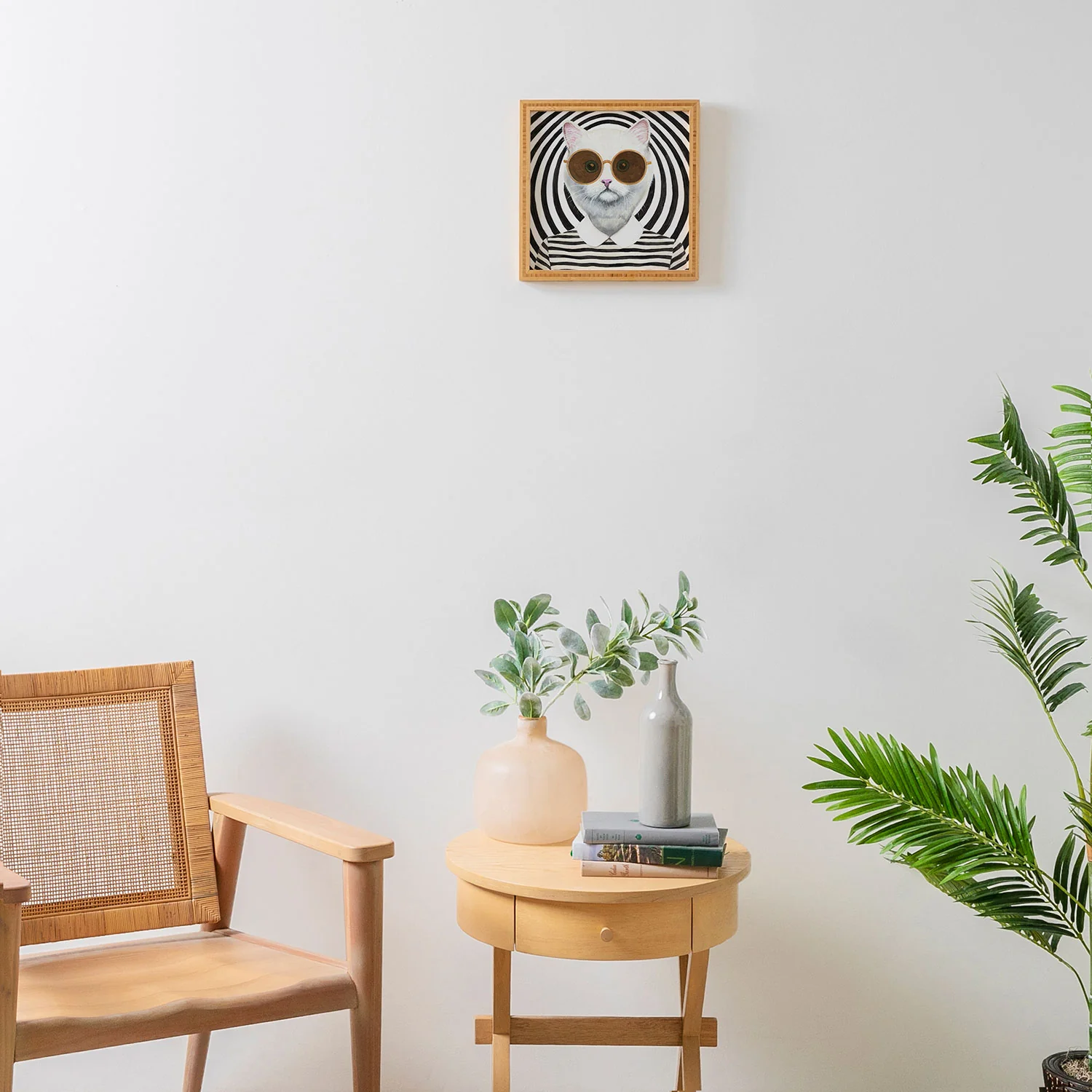 Coco de Paris Stripy Cat Framed Wall Art - Image 2