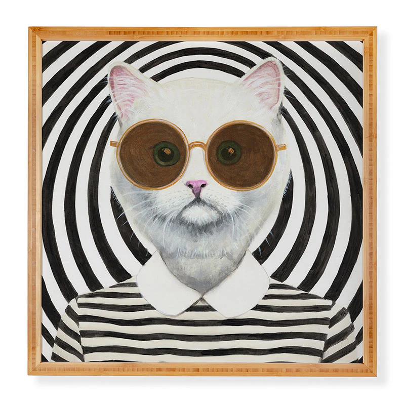 Coco de Paris Stripy Cat Framed Wall Art - Image 3