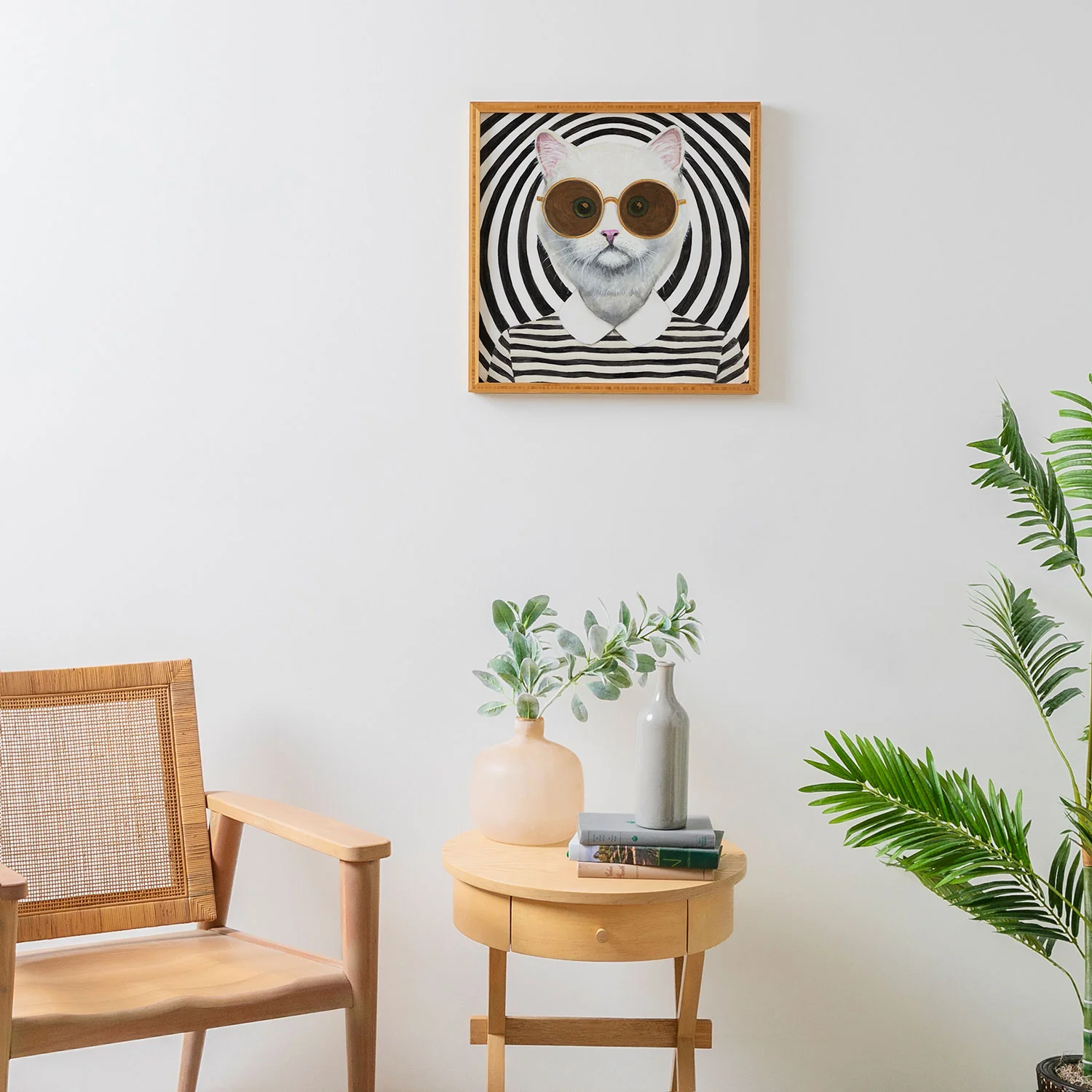 Coco de Paris Stripy Cat Framed Wall Art - Image 4