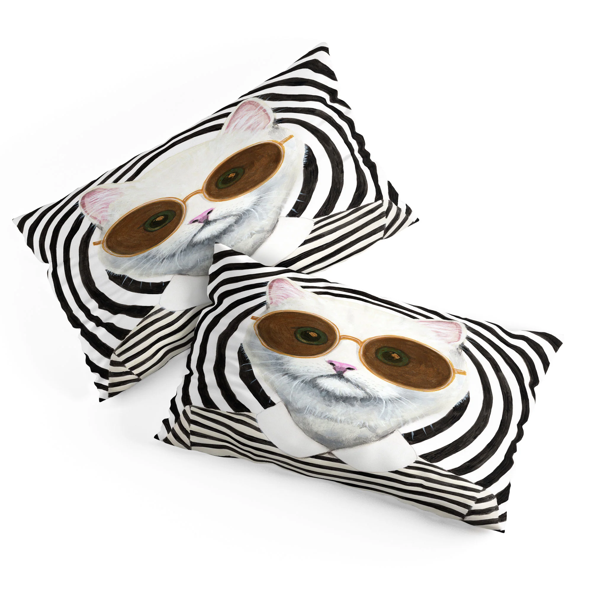 Coco de Paris Stripy Cat Pillow Shams - Image 4