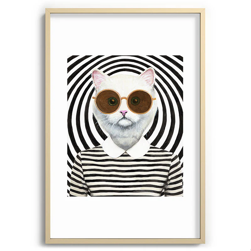Coco de Paris Stripy Cat Recessed Framing Rectangle - Image 29