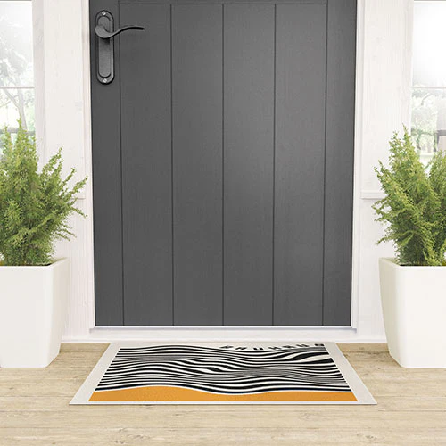 Cocoon Design Bauhaus Wavy Lines and Yellow Welcome Mat - Image 3