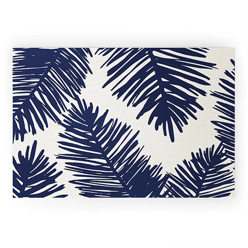 Cocoon Design Tropical blue palms Welcome Mat - Image 2