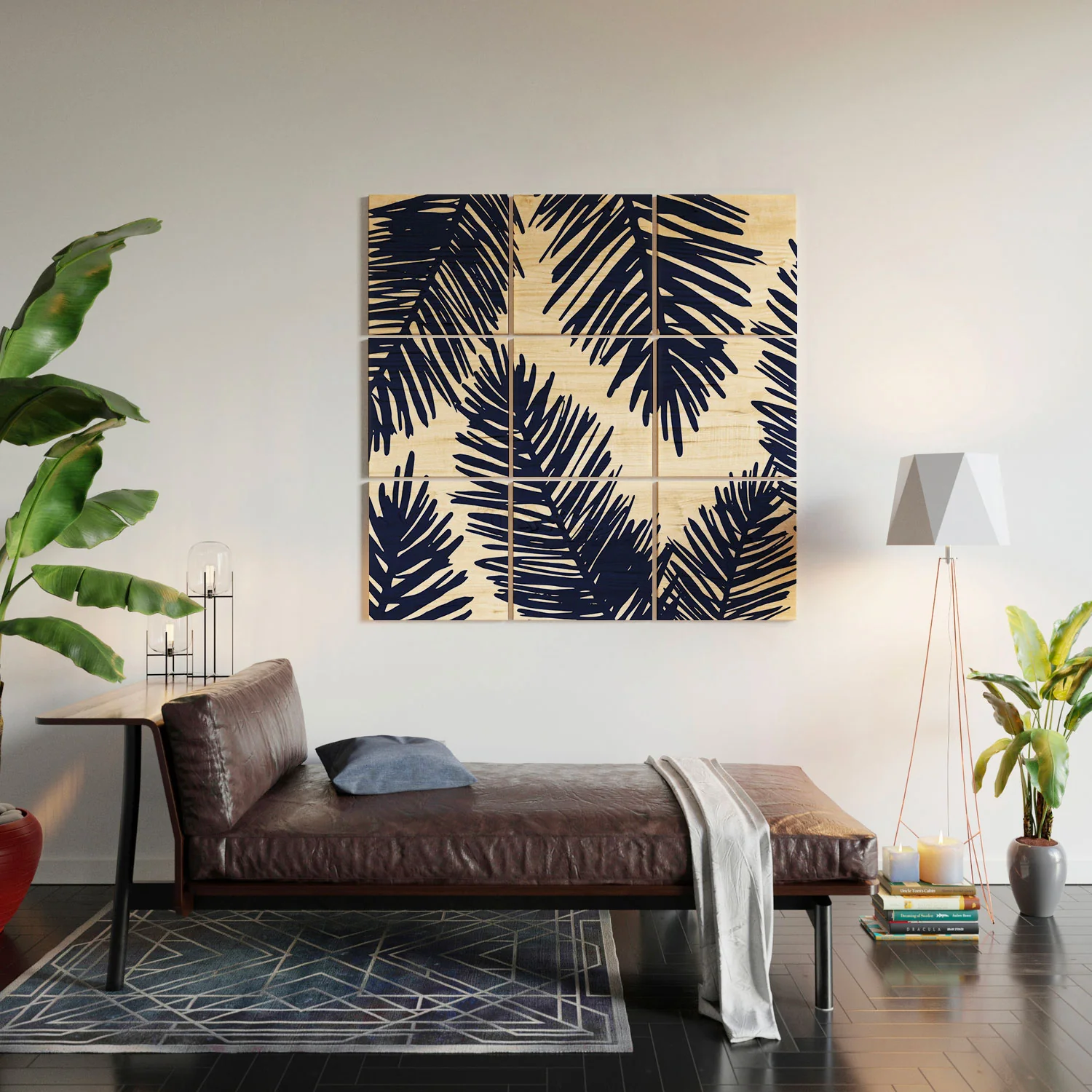 Cocoon Design Tropical blue palms Wood Wall Mural - Image 5