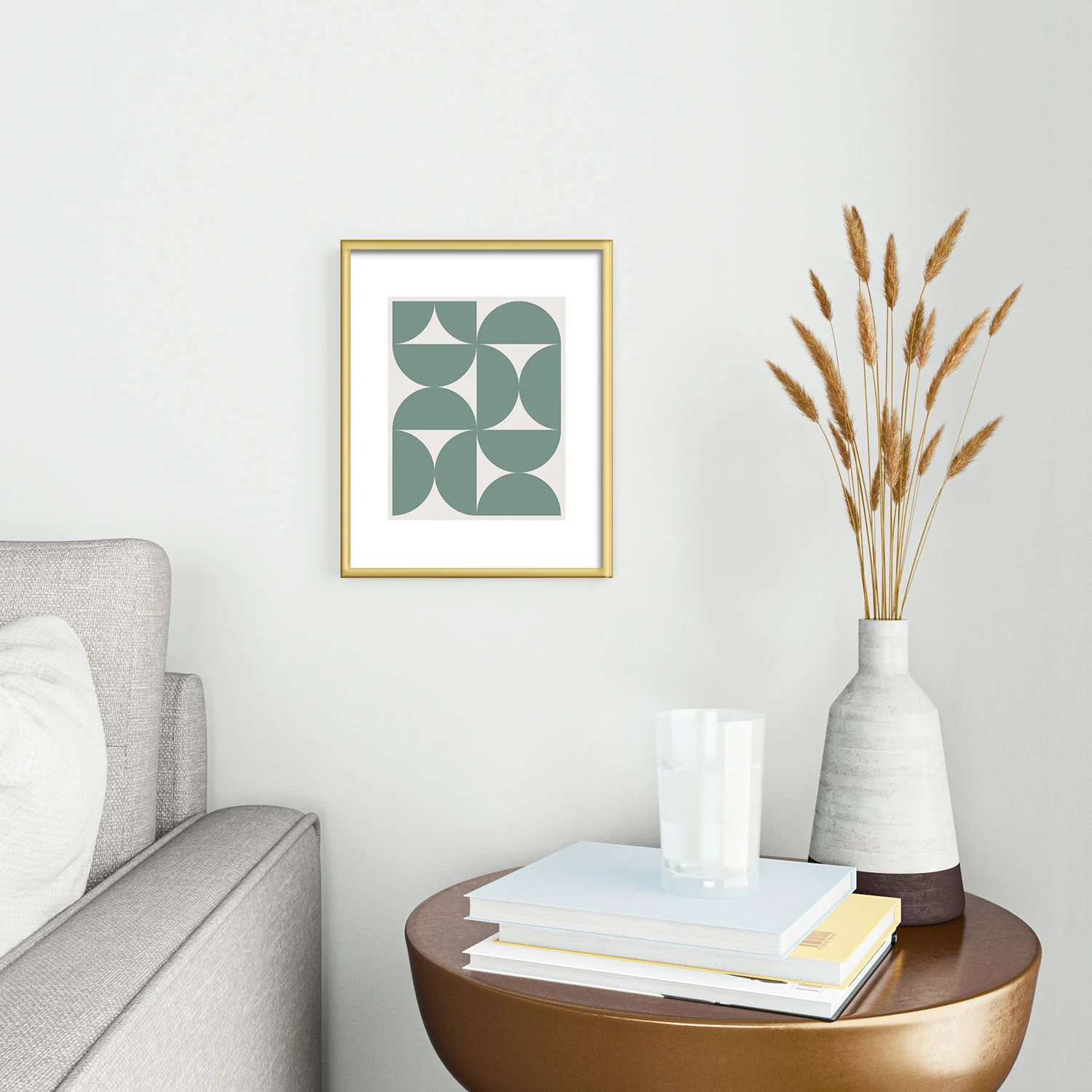 Colour Poems Bold Minimalism CXI Metal Framed Art Print - Image 2