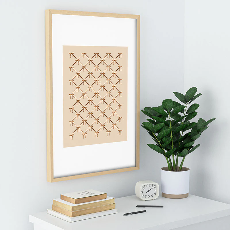 Colour Poems Bows and Ribbons Beige Recessed Framing Rectangle - Image 30