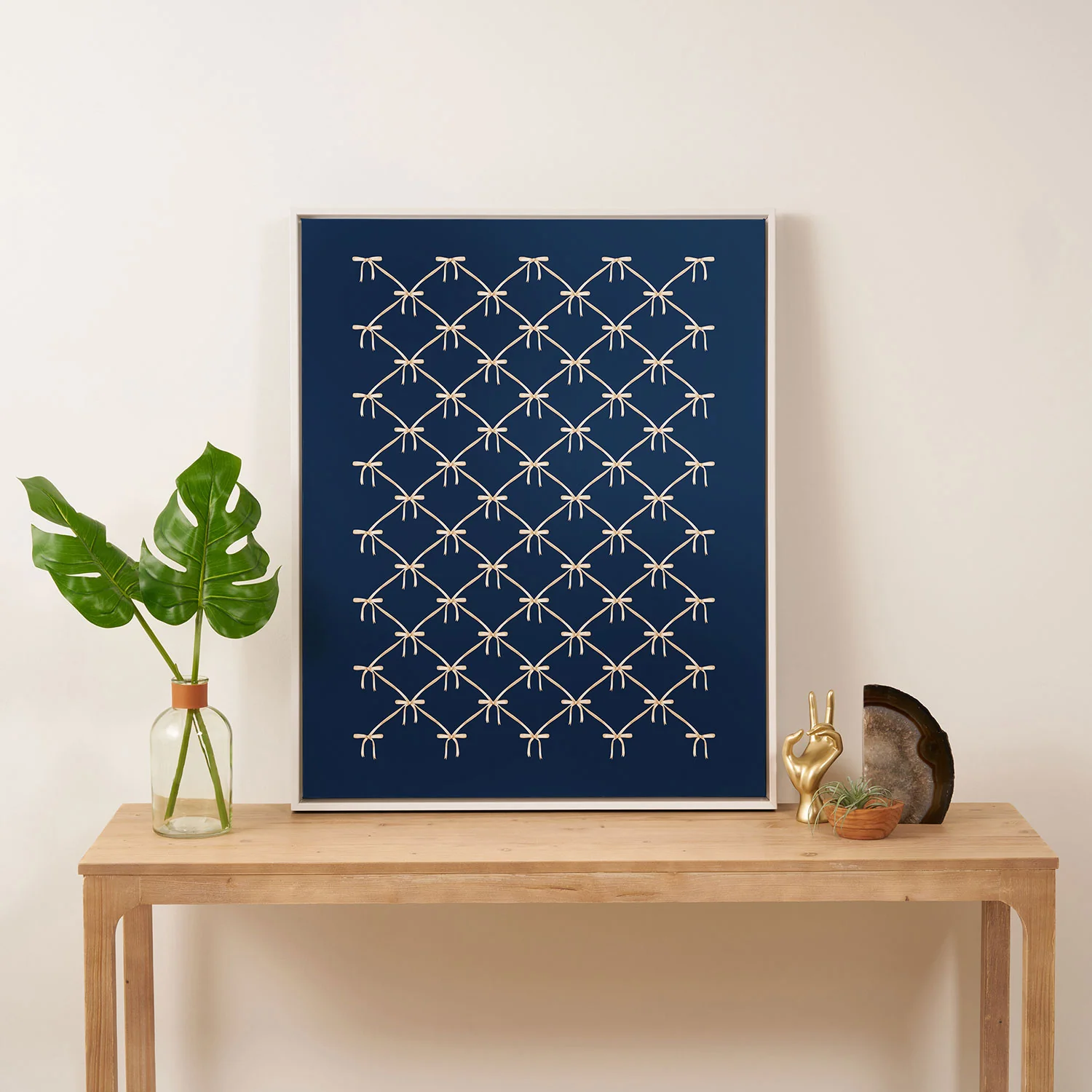 Colour Poems Bows and Ribbons Blue Art Canvas - Image 21