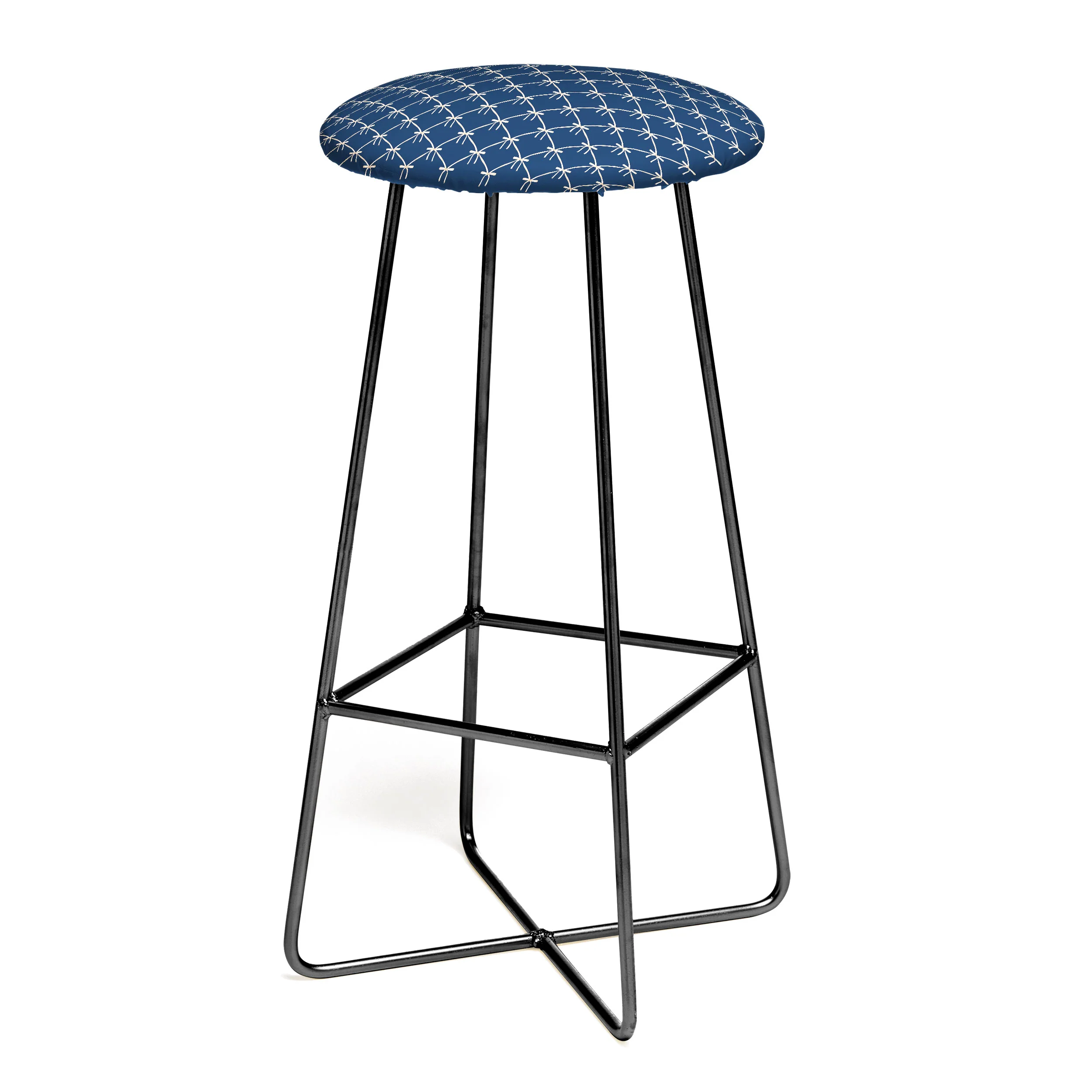Colour Poems Bows and Ribbons Blue Bar Stool - Image 2