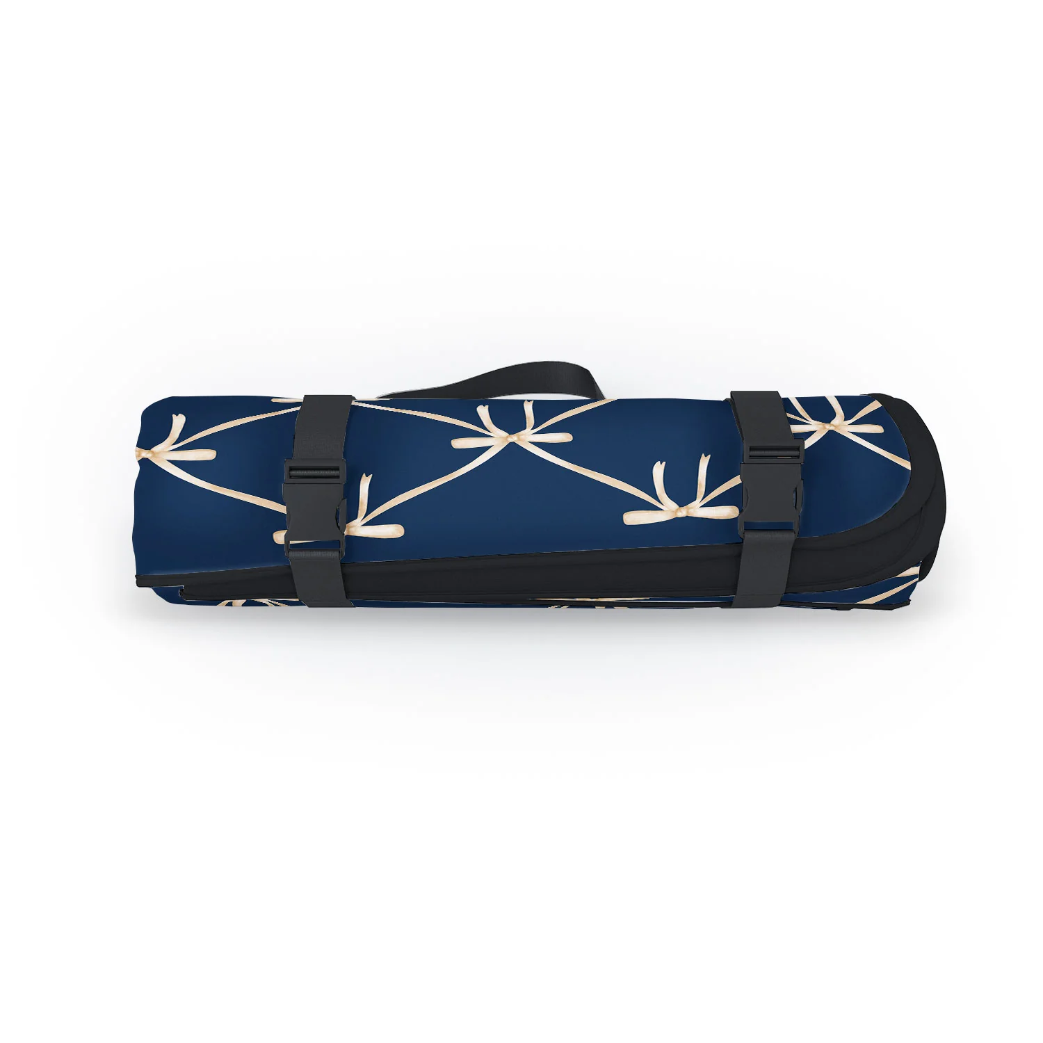 Colour Poems Bows and Ribbons Blue Picnic Blanket - Image 2